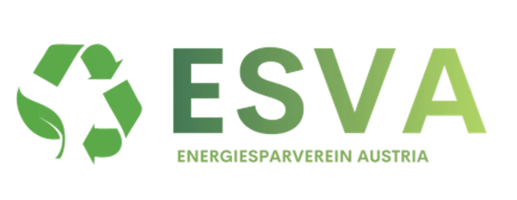 ESVA – Energiesparverein Austria Logo mit Recycling-Symbol und grünem Schriftzug
